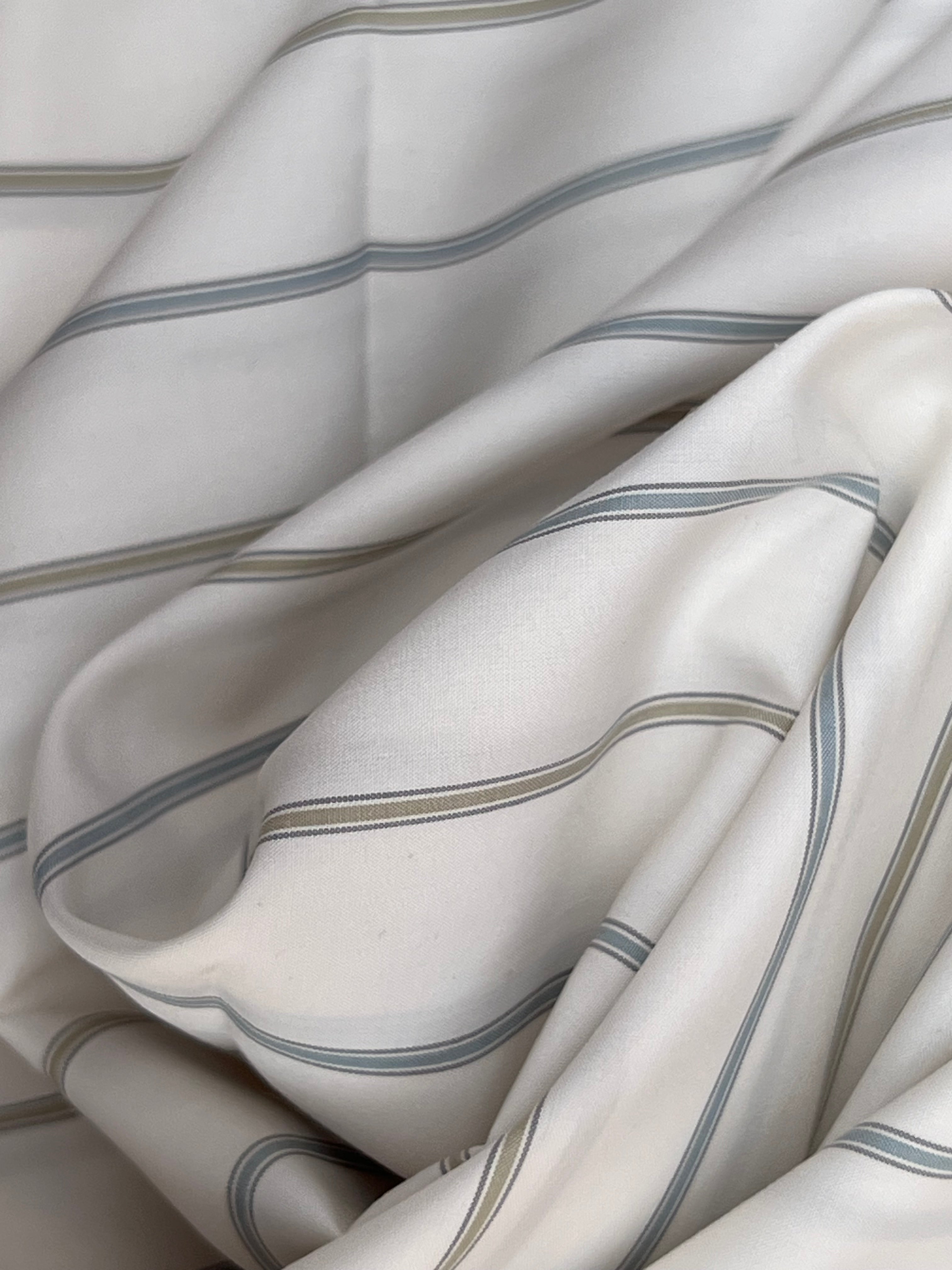 Dusty Blue & White Stripe