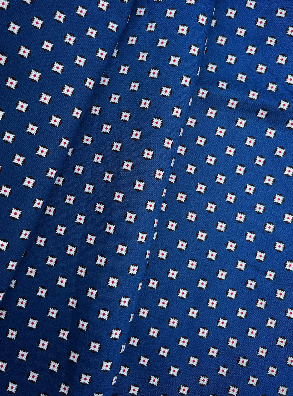 Blue with White Printed