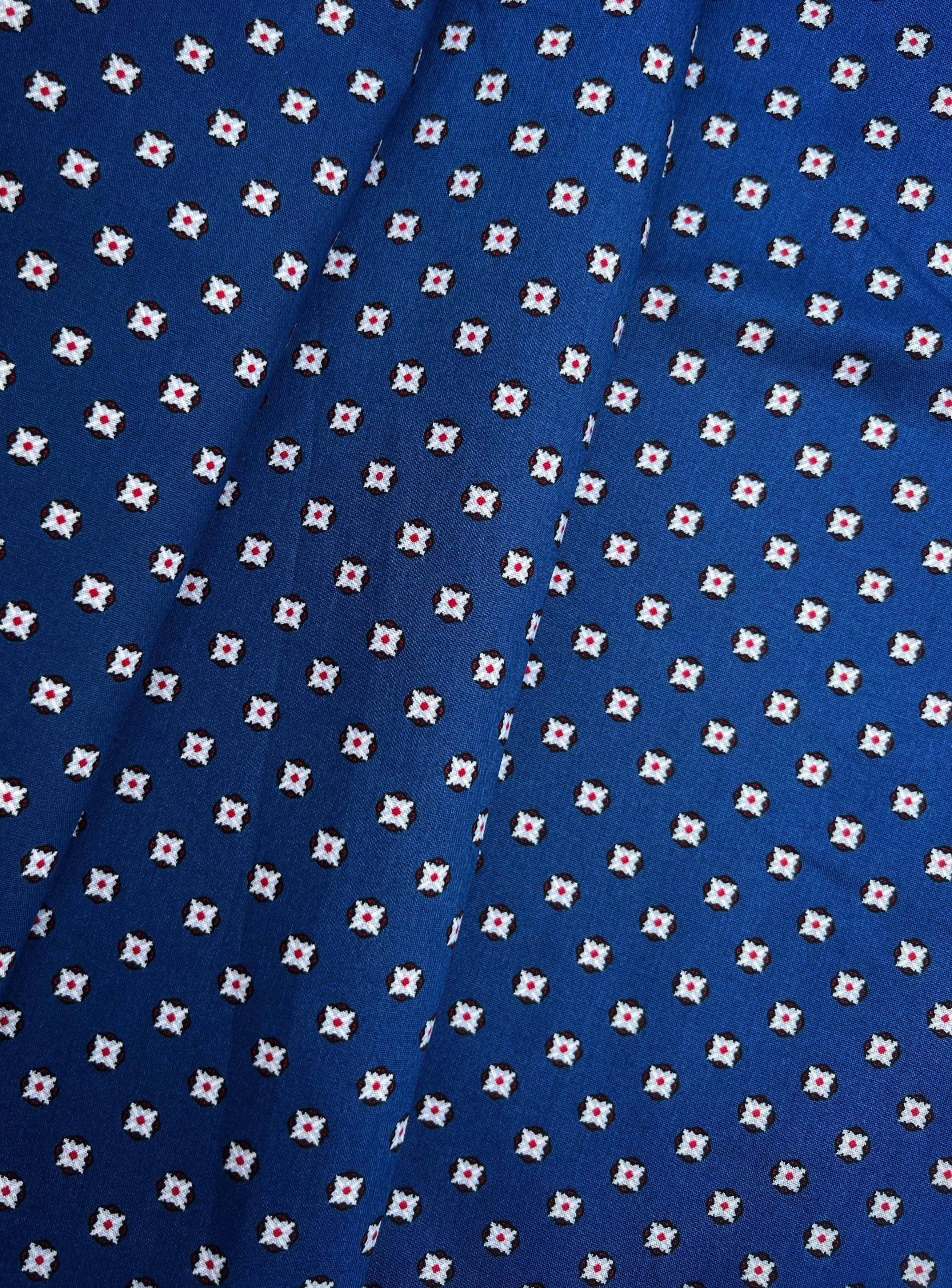 Blue with White Printed