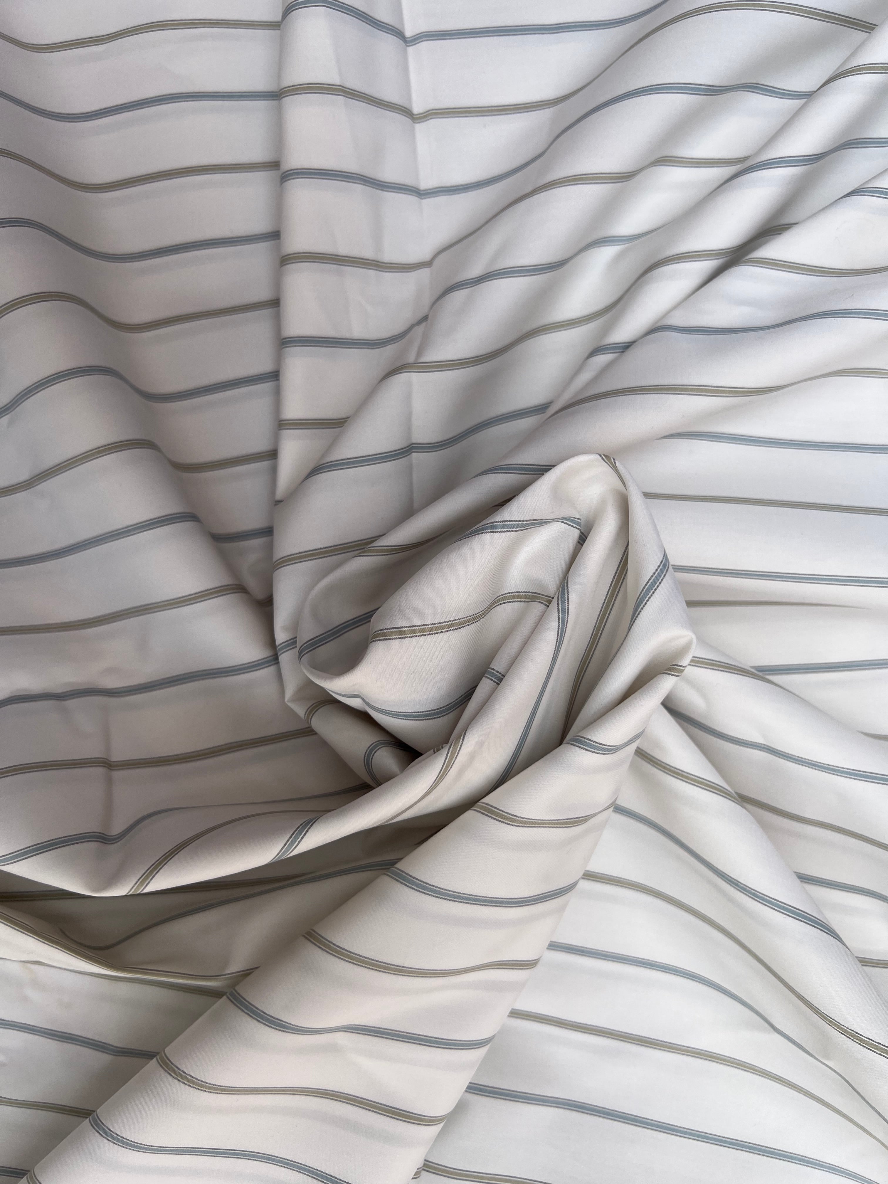 Dusty Blue & White Stripe