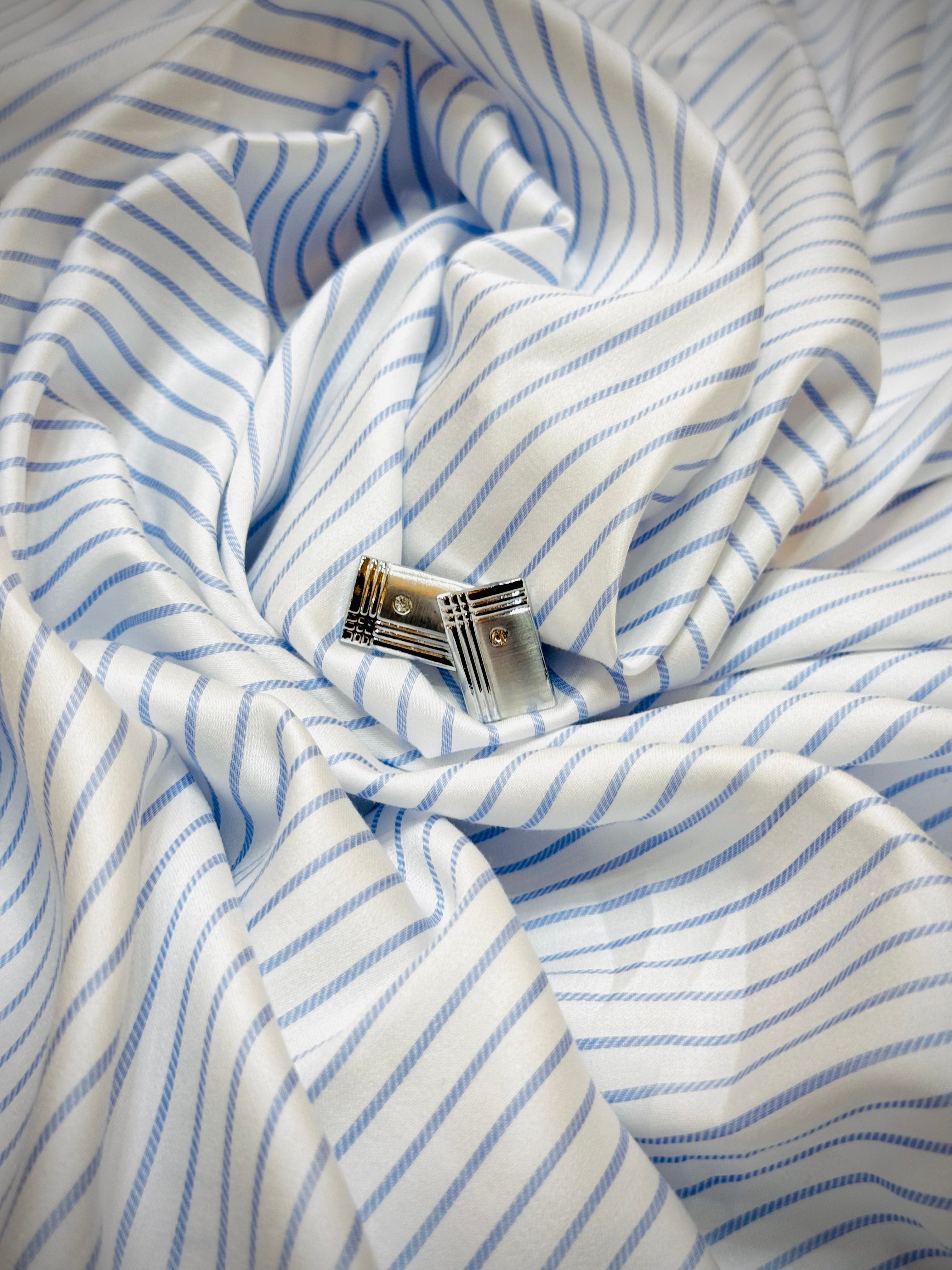 Blue & White Dual Striped Shirt